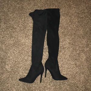 Black thigh high boots